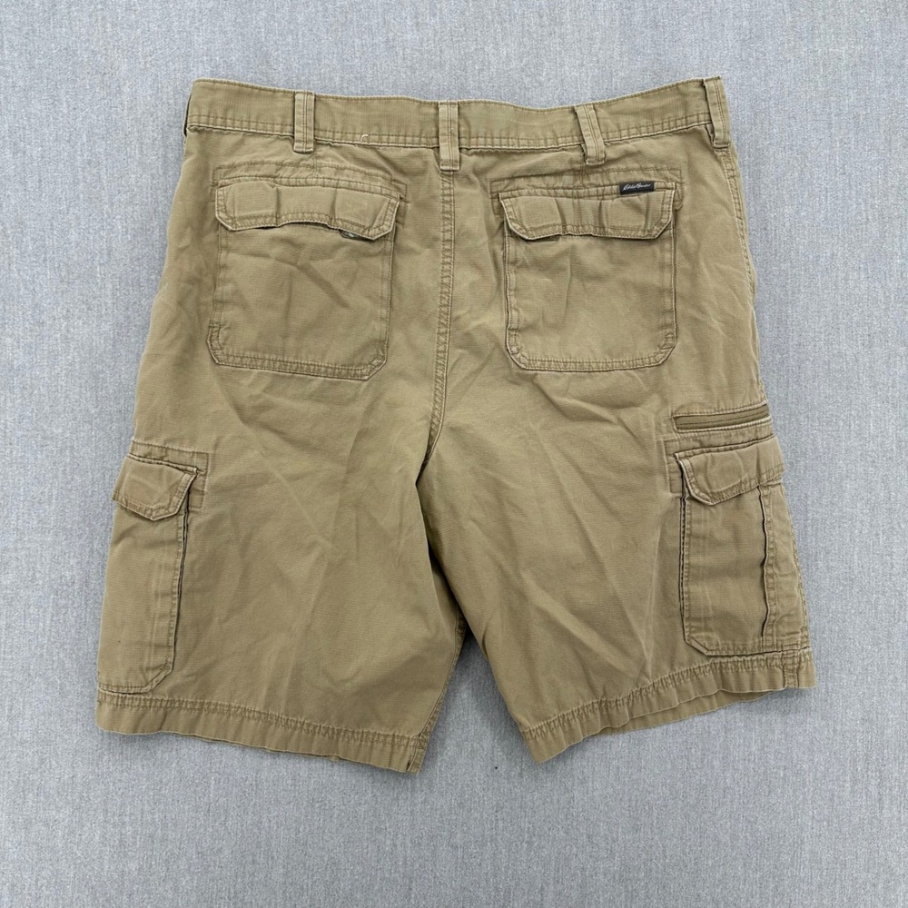 Eddie Bauer Cargo Shorts Mens 38 Khaki Tan Ripstop Hiking Utility Outdoor - Picture 4 of 6